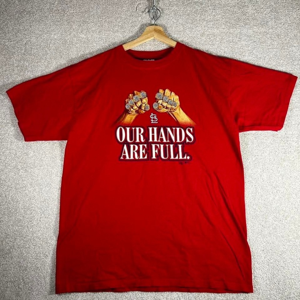 Y2K St Lois cardinals championship rings double sided graphic tee shirt tshirt